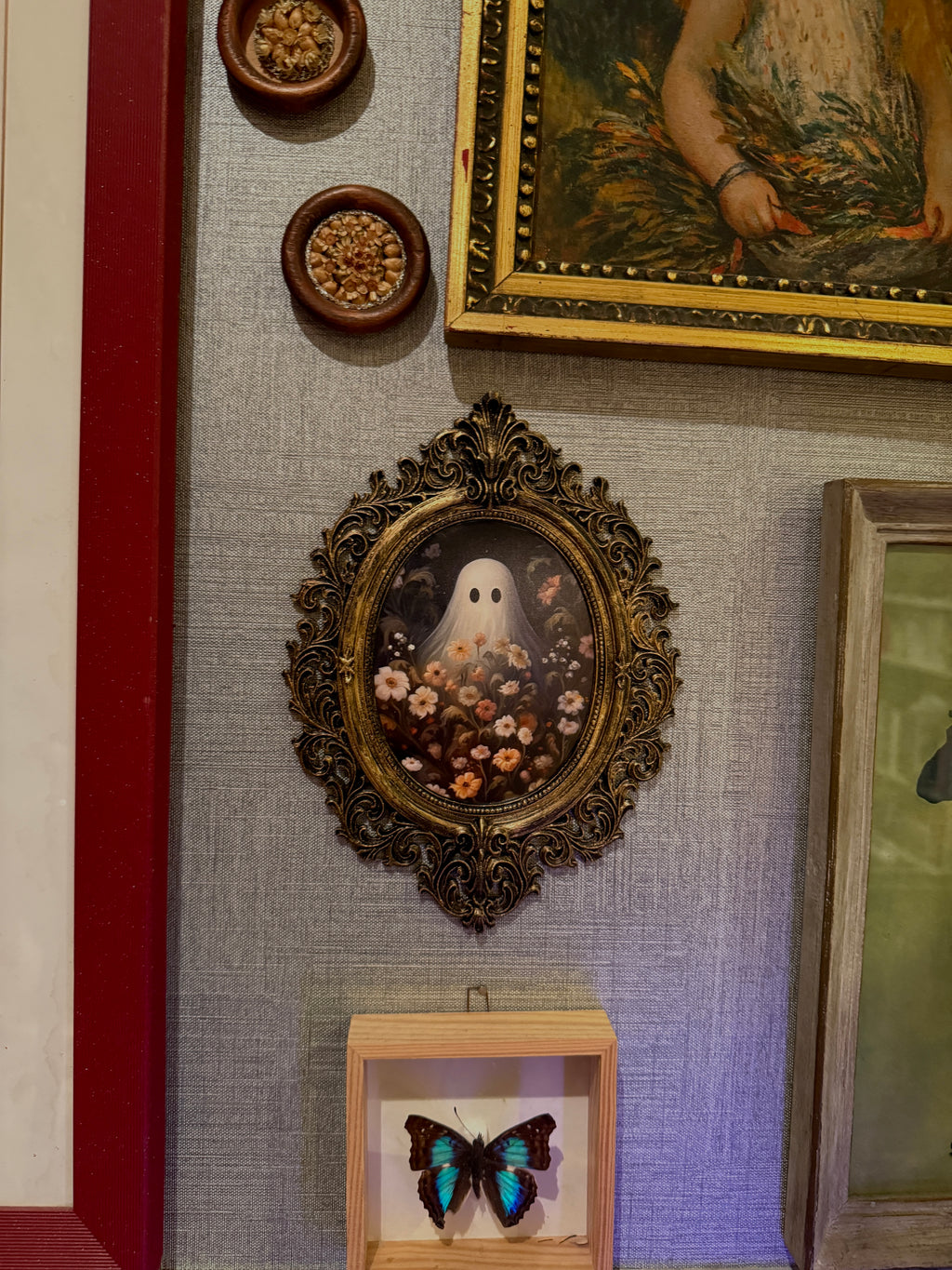 cadre décoratif gothique, cadre baroque, decoration witchy, spooky, halloween, sorcières, décoration murale, film d'horreur, magie, lune et soleil, féerique, princesse, romantasy, oeuvre d'art, fantasy, dragon